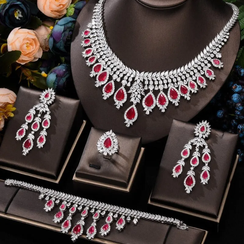 Vintage Green Emerald Jewelry Set For Women Wedding Jewelry Party Gift