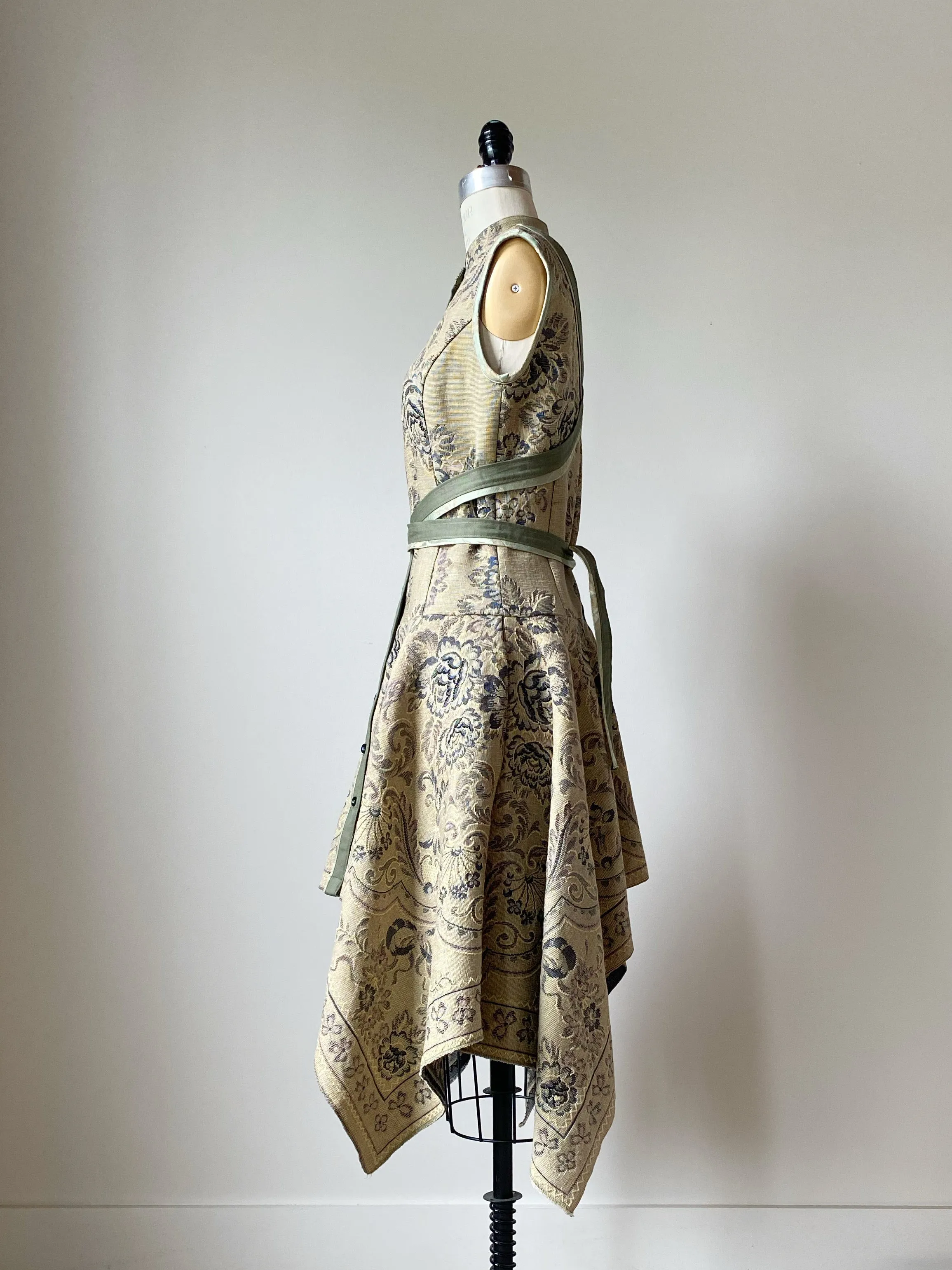 vintage jacquard waistcoat dress