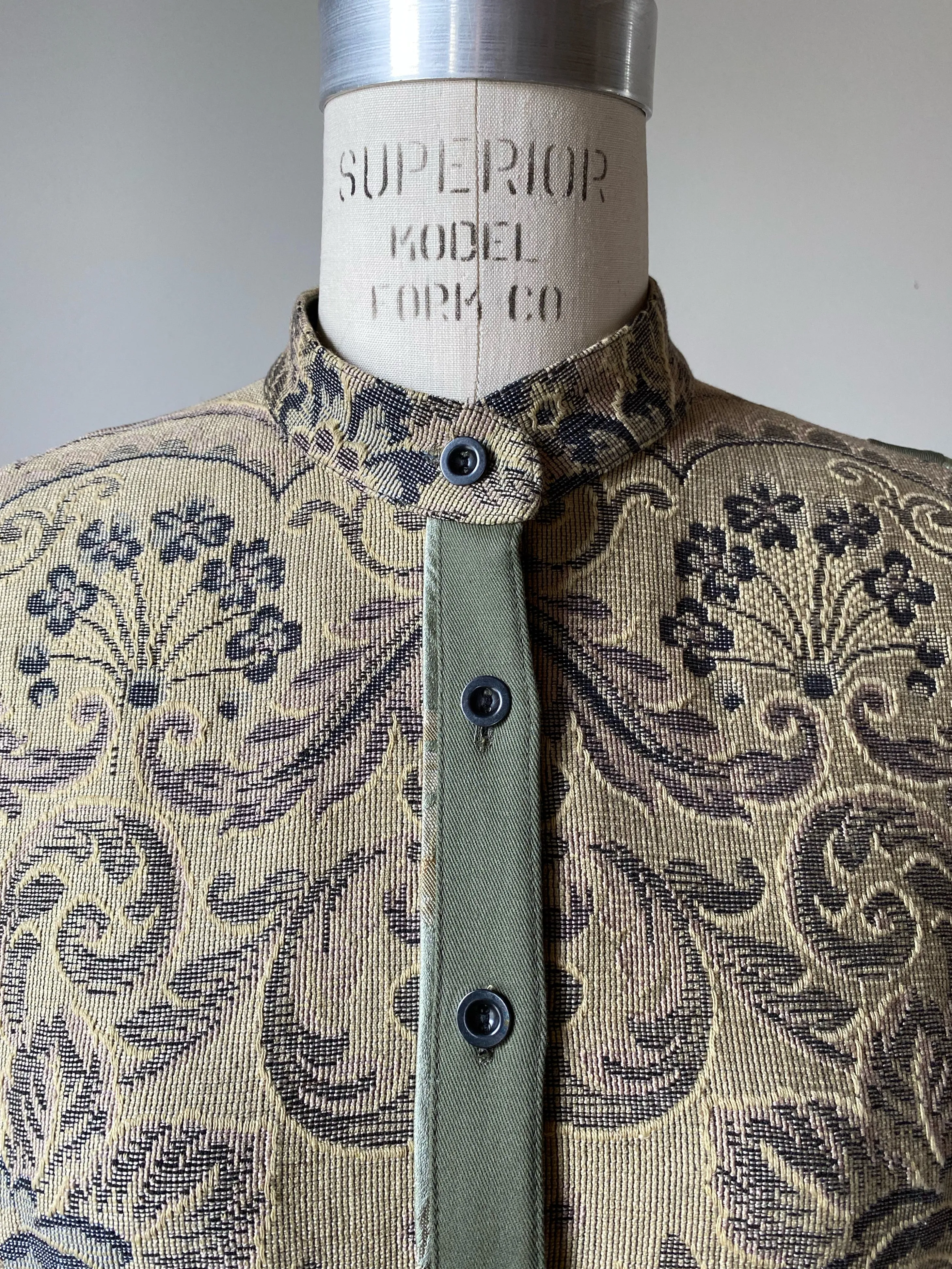 vintage jacquard waistcoat dress