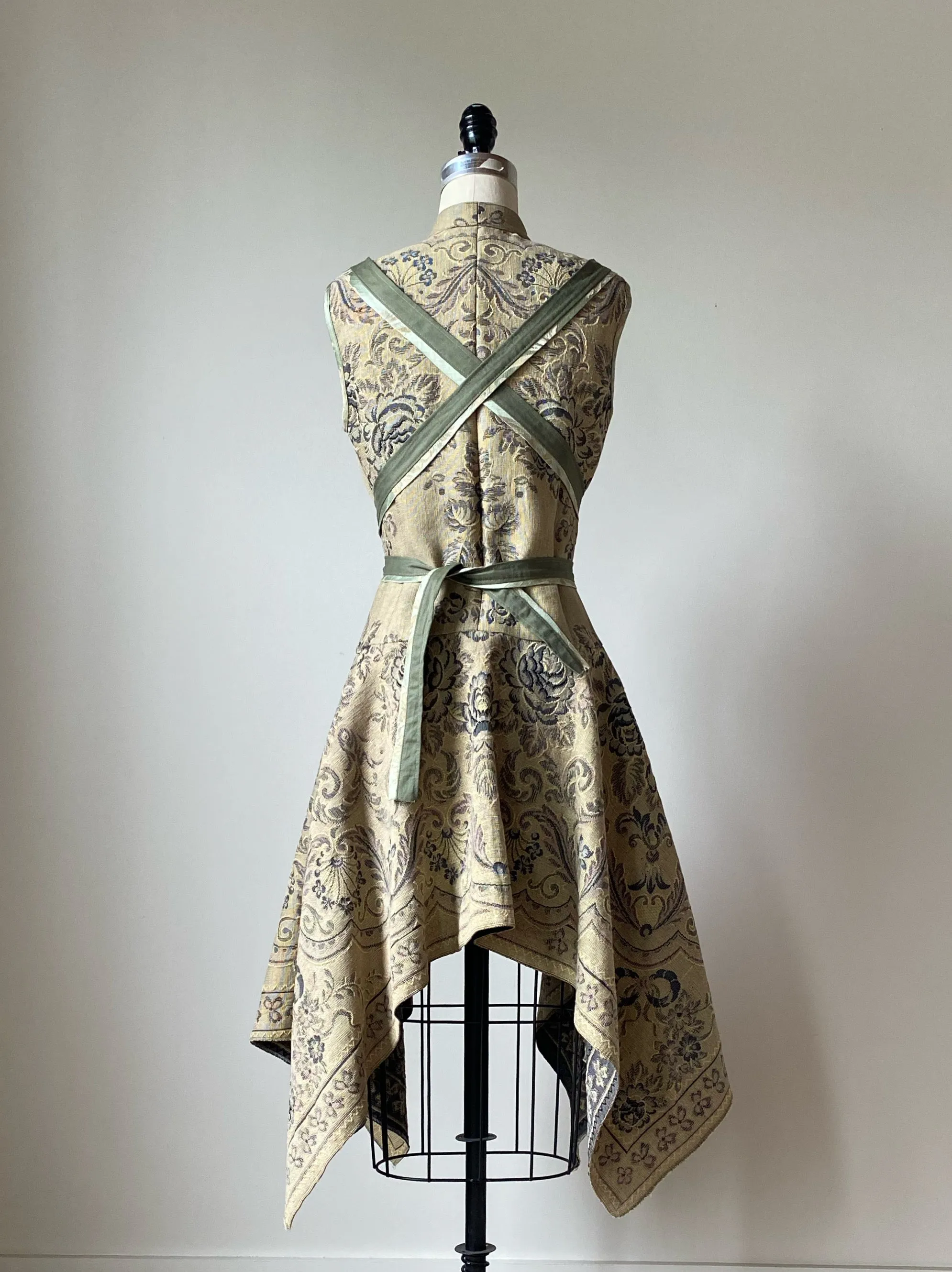 vintage jacquard waistcoat dress