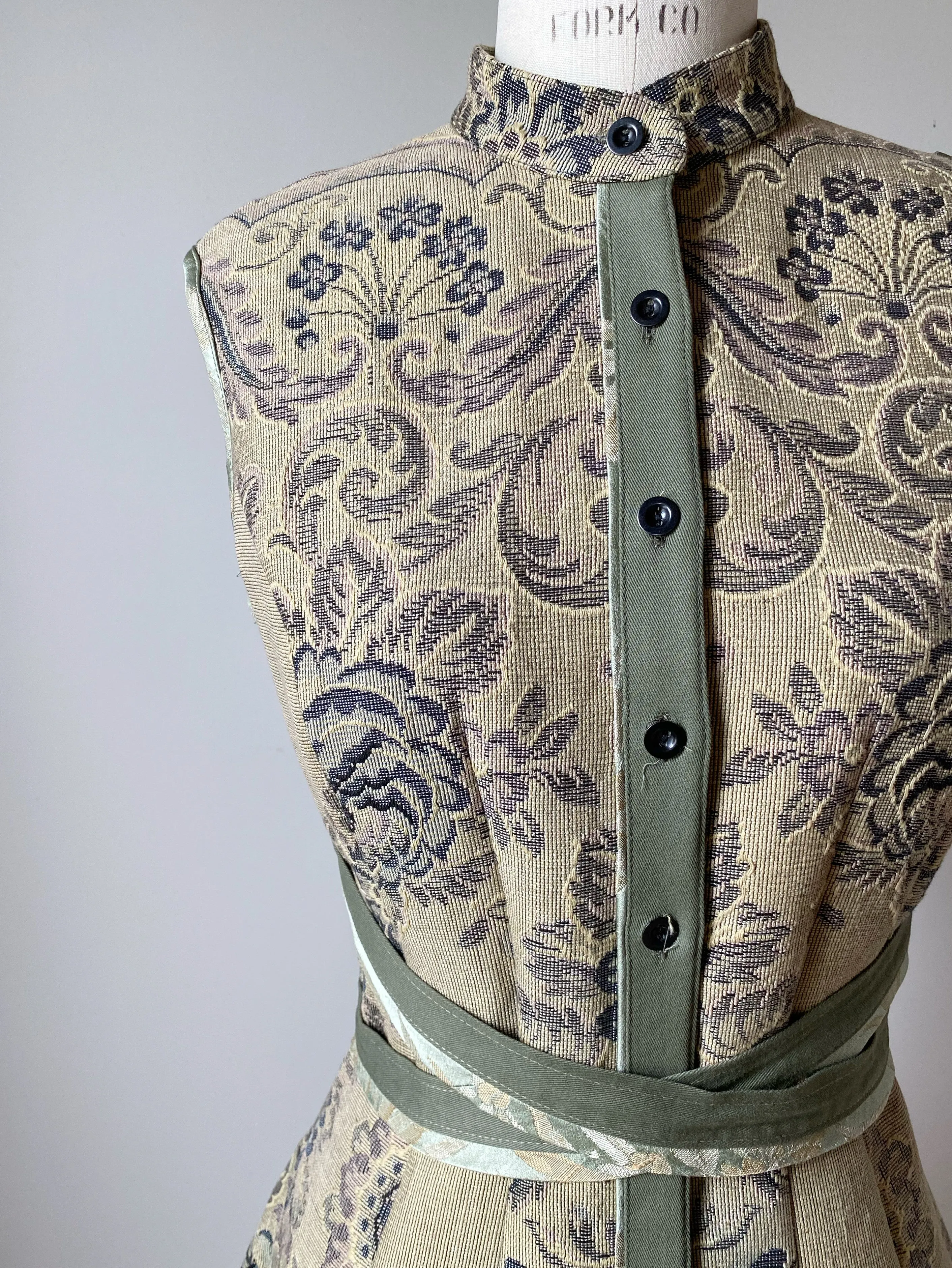 vintage jacquard waistcoat dress
