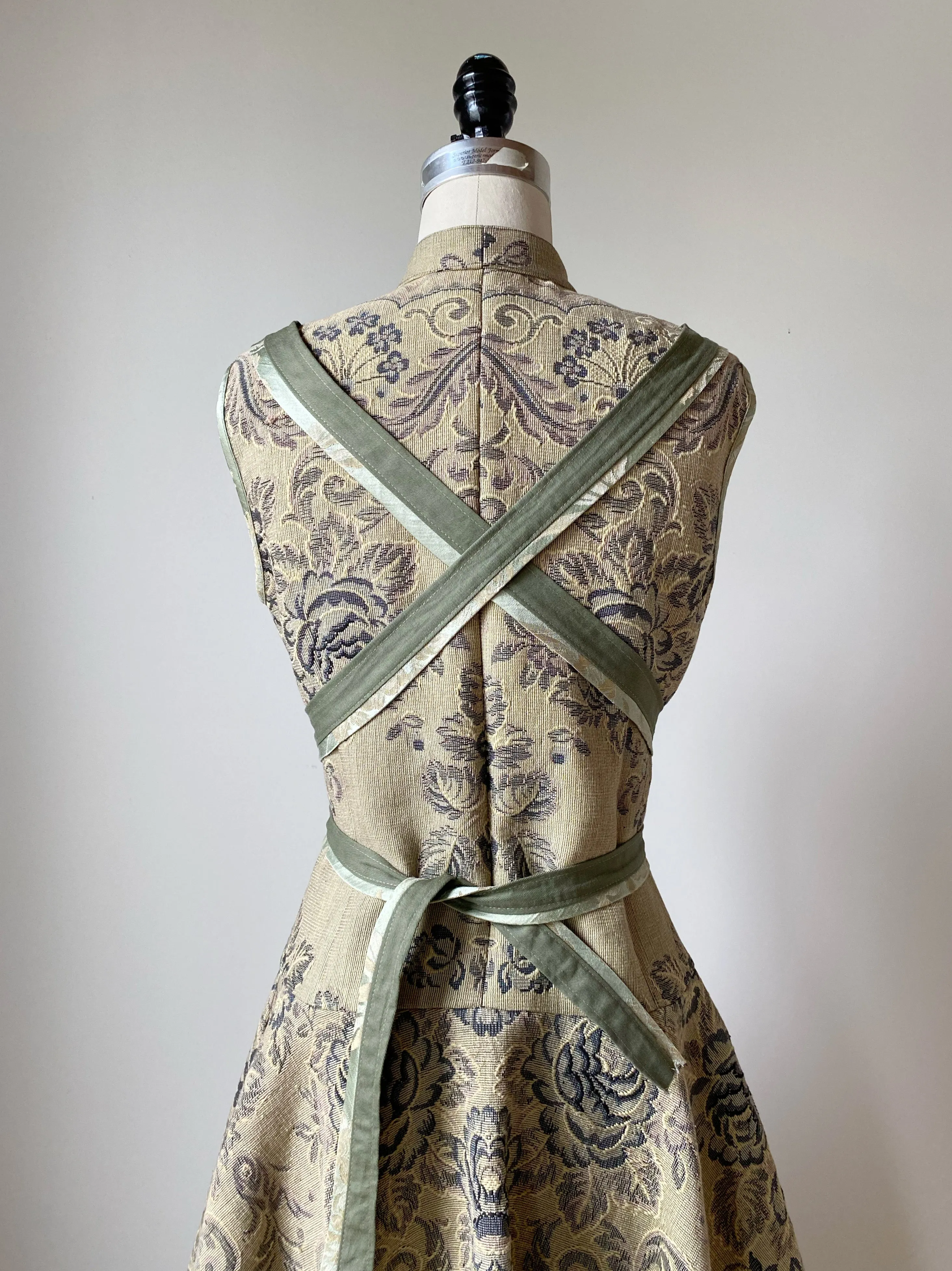 vintage jacquard waistcoat dress