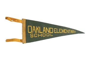 Vintage Oakland Elementary School Felt Flag Pennant