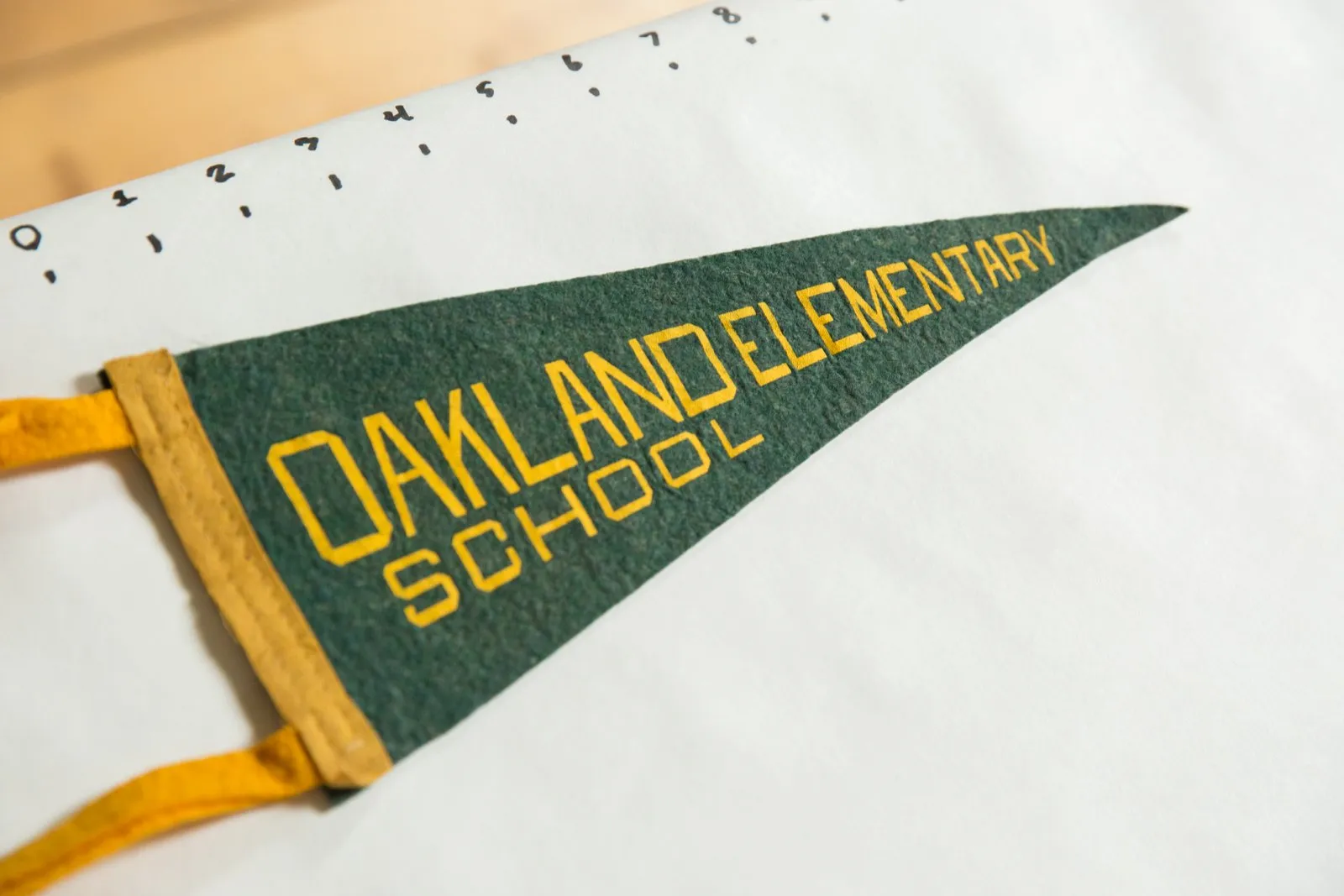 Vintage Oakland Elementary School Felt Flag Pennant