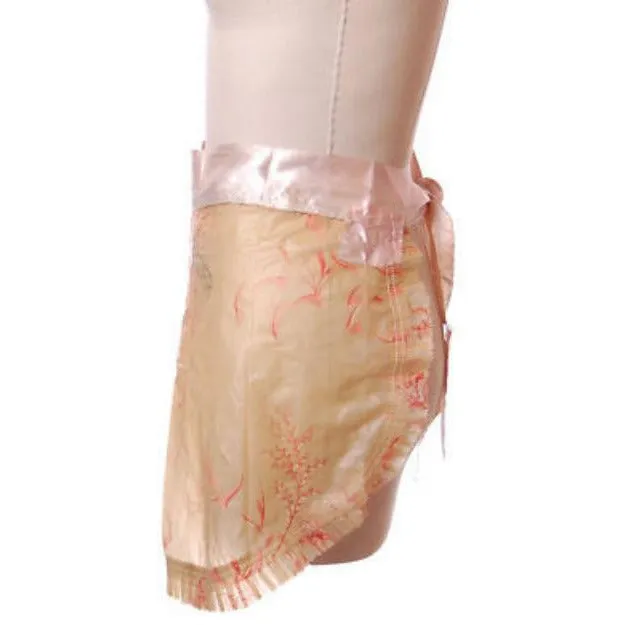 Vintage Plastic Apron Peachy Motif 1940S