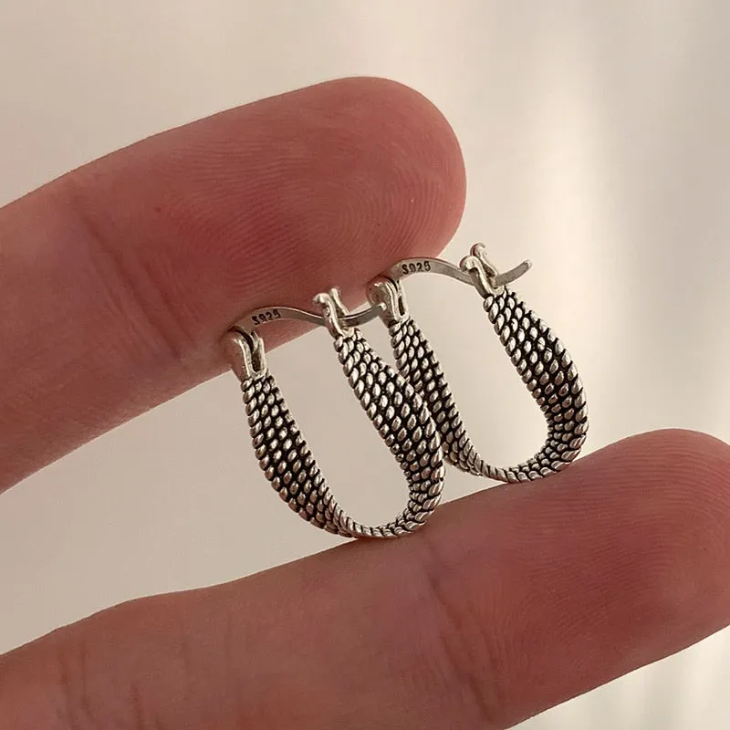 Vintage Punk Silver Earrings for Women Party Jewelry