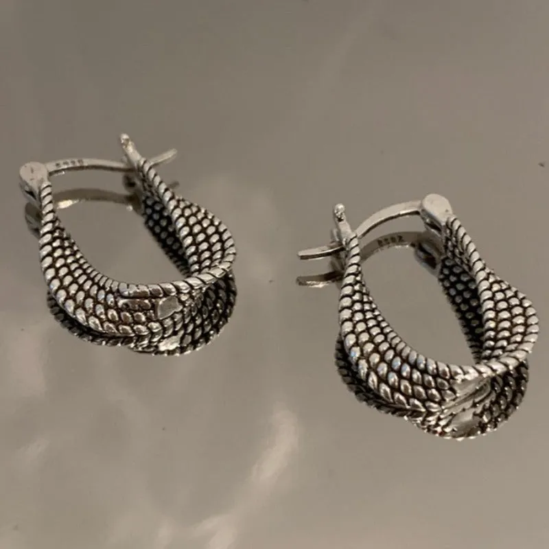Vintage Punk Silver Earrings for Women Party Jewelry