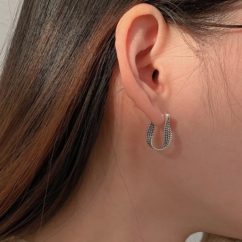 Vintage Punk Silver Earrings for Women Party Jewelry