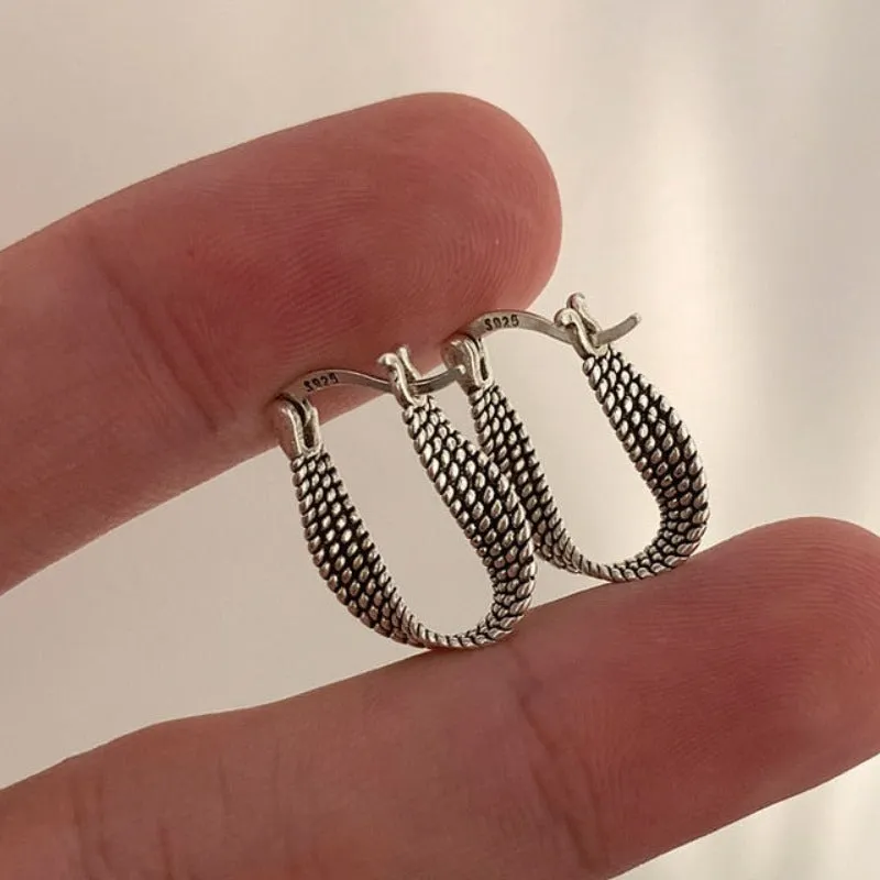 Vintage Punk Silver Earrings for Women Party Jewelry
