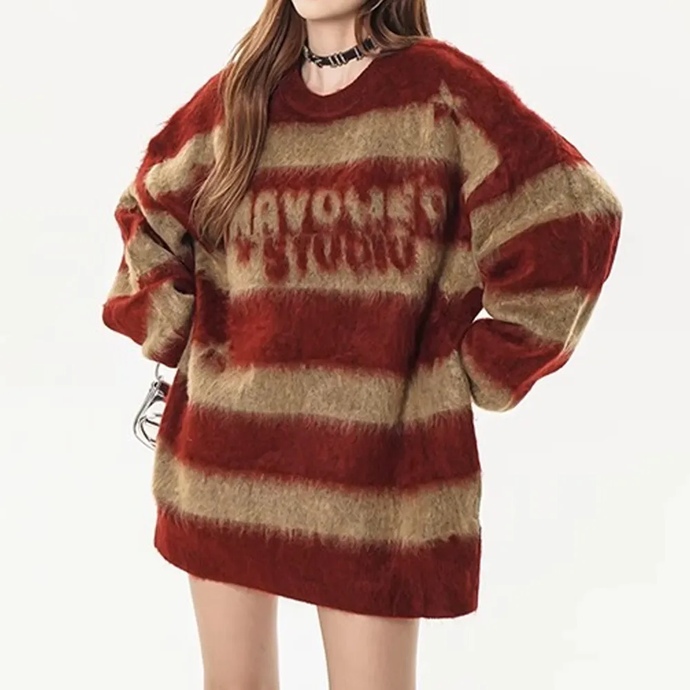 Vintage Striped Mink Sweater