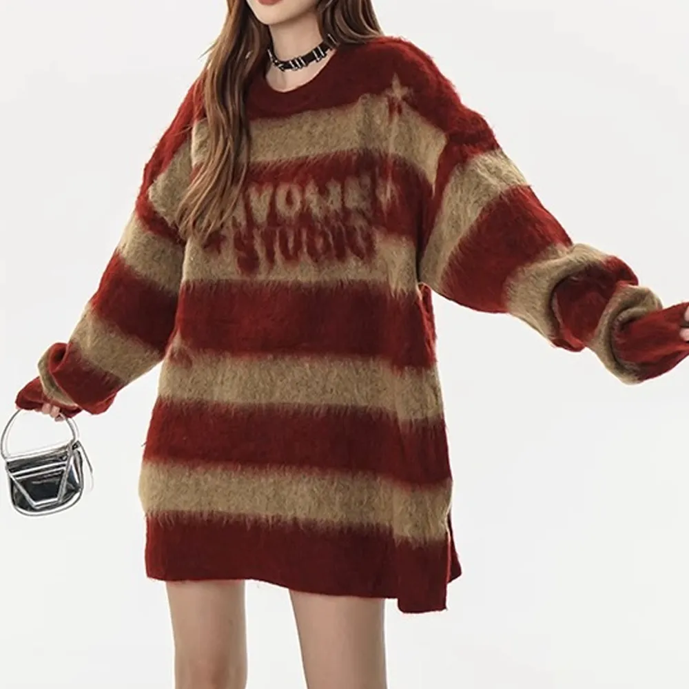 Vintage Striped Mink Sweater