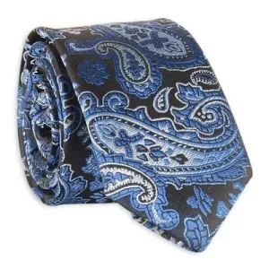Vintage Tie with Paisley Jacquard - Blue