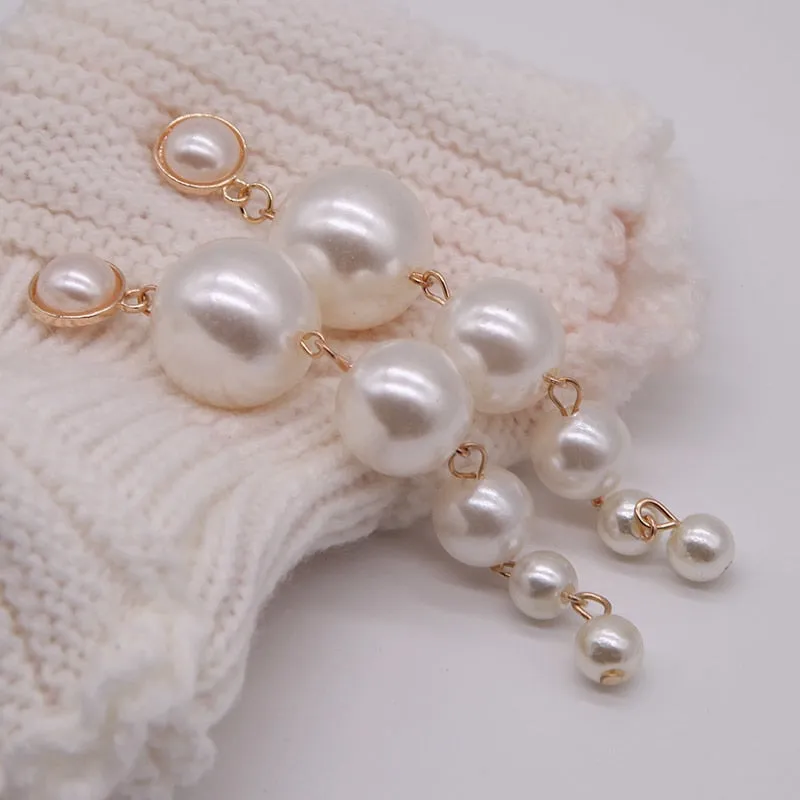 Vintage Whit Pearl Earrings For Women Party Wedding Jewelry