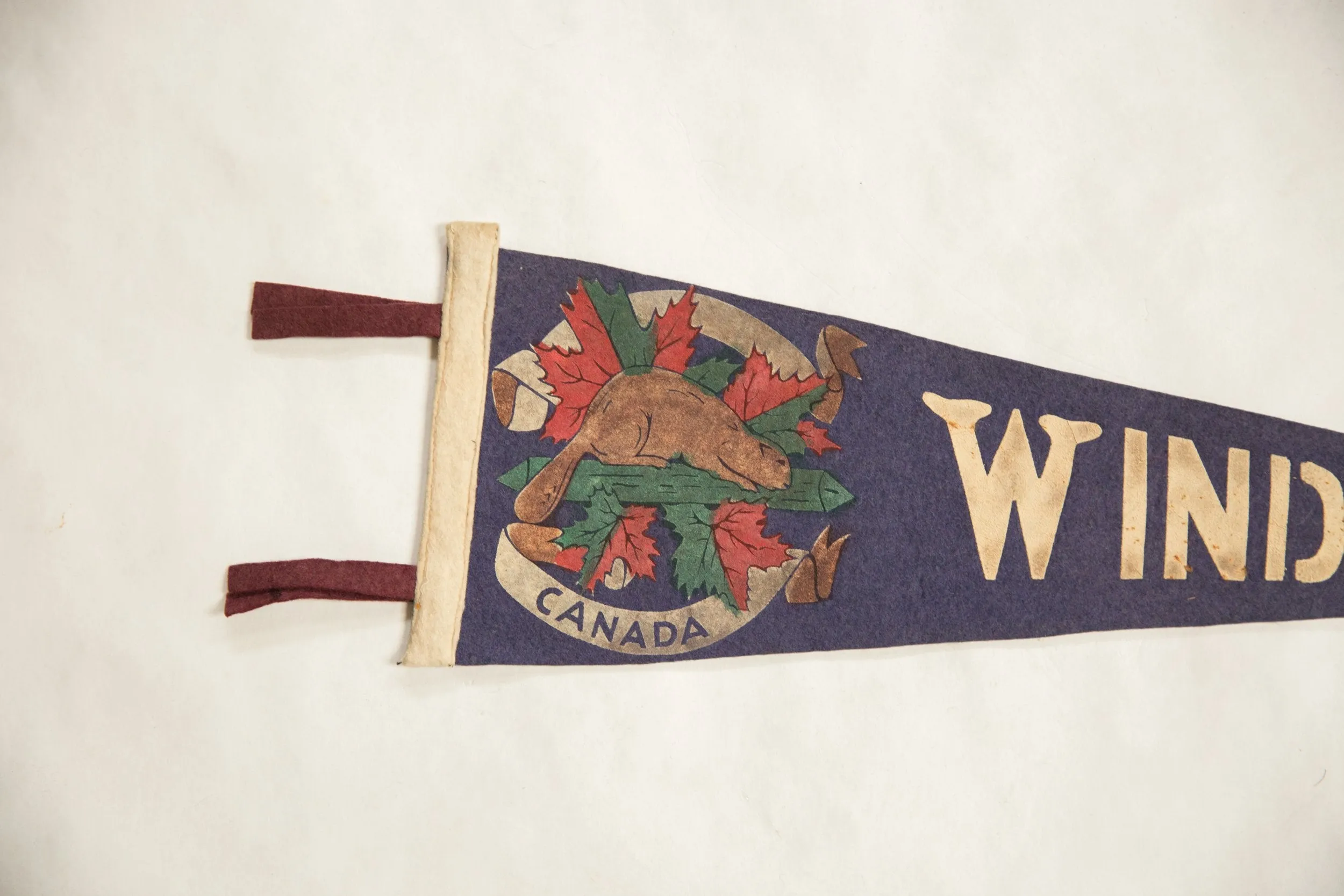 Vintage Windsor Canada Felt Flag