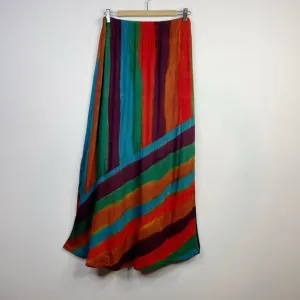 Vintage Y2K Winter Sun Long Maxi Tie Dye Dyed Striped Lightweight Skirt womens M