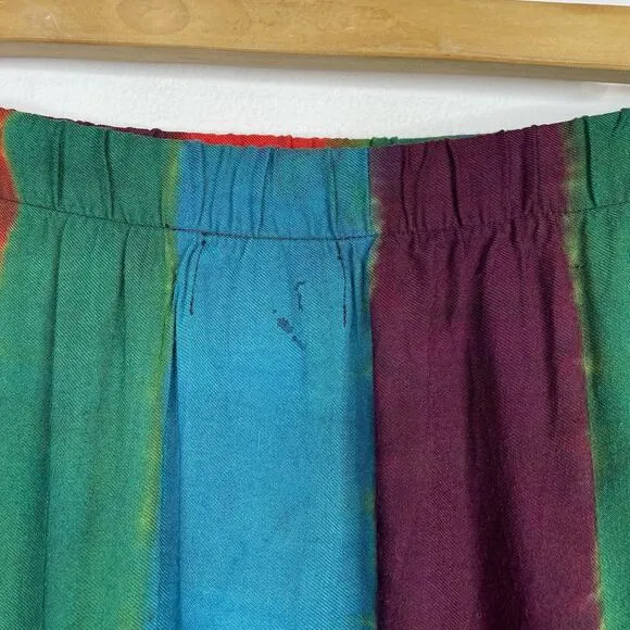 Vintage Y2K Winter Sun Long Maxi Tie Dye Dyed Striped Lightweight Skirt womens M