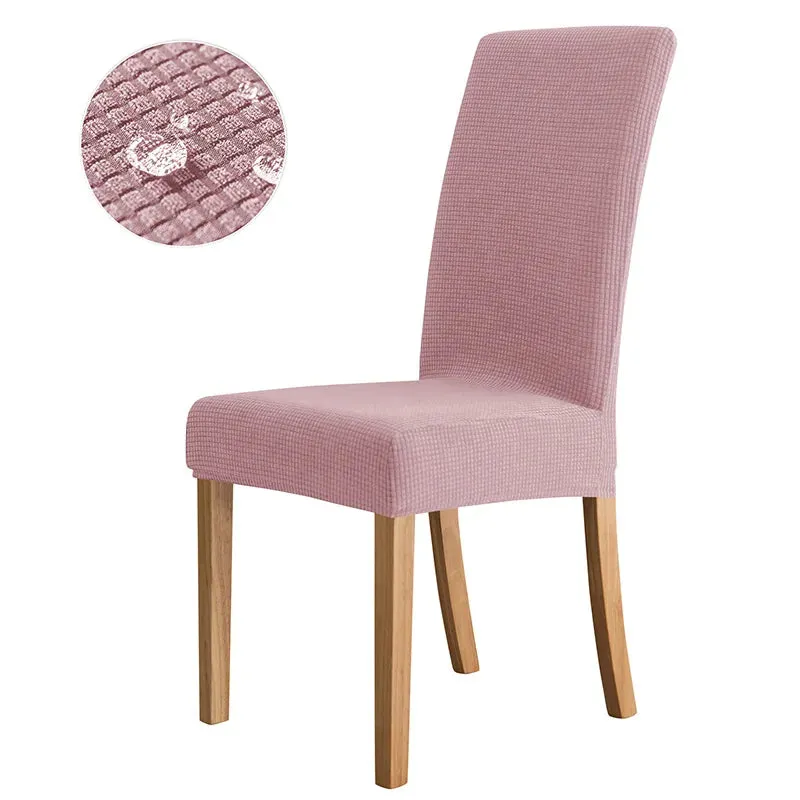 Waterproof Stretchy Elastic Jacquard Chair Cover for Dining Room Chair Covers for Chairs Kitchen Wedding Hotel Banquet Seat Protector Cover