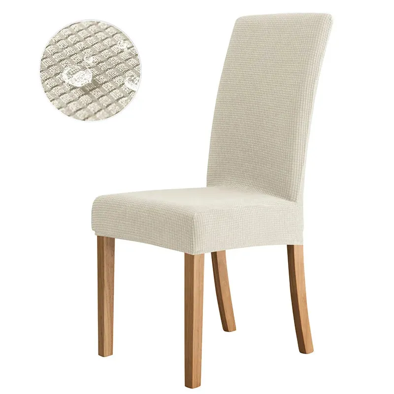 Waterproof Stretchy Elastic Jacquard Chair Cover for Dining Room Chair Covers for Chairs Kitchen Wedding Hotel Banquet Seat Protector Cover