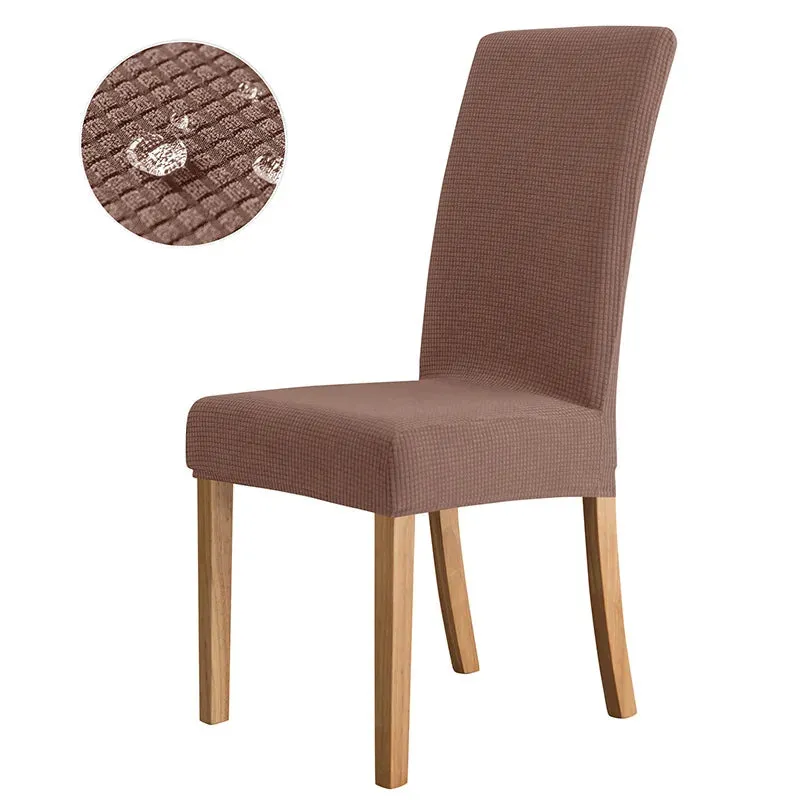 Waterproof Stretchy Elastic Jacquard Chair Cover for Dining Room Chair Covers for Chairs Kitchen Wedding Hotel Banquet Seat Protector Cover