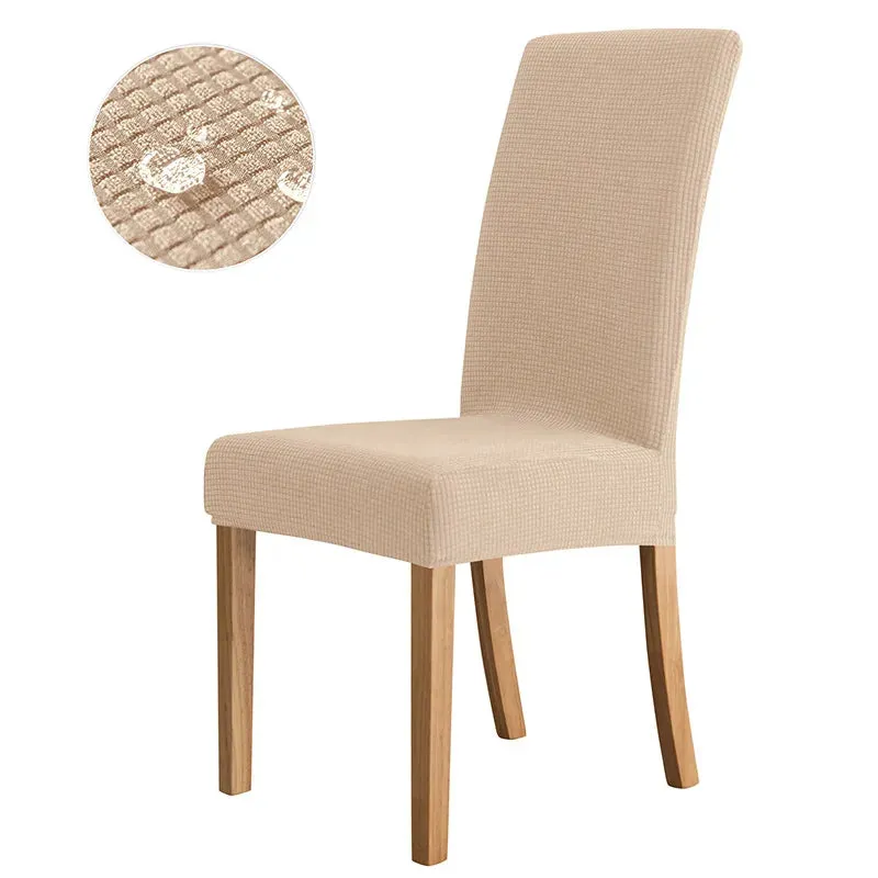 Waterproof Stretchy Elastic Jacquard Chair Cover for Dining Room Chair Covers for Chairs Kitchen Wedding Hotel Banquet Seat Protector Cover