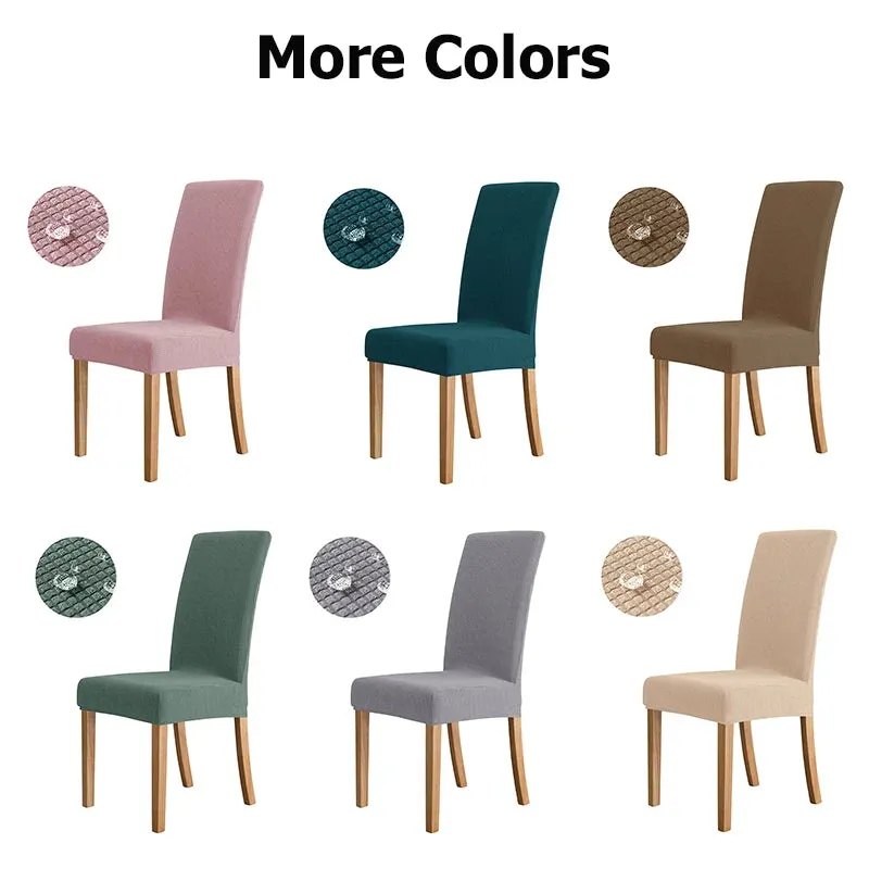 Waterproof Stretchy Elastic Jacquard Chair Cover for Dining Room Chair Covers for Chairs Kitchen Wedding Hotel Banquet Seat Protector Cover