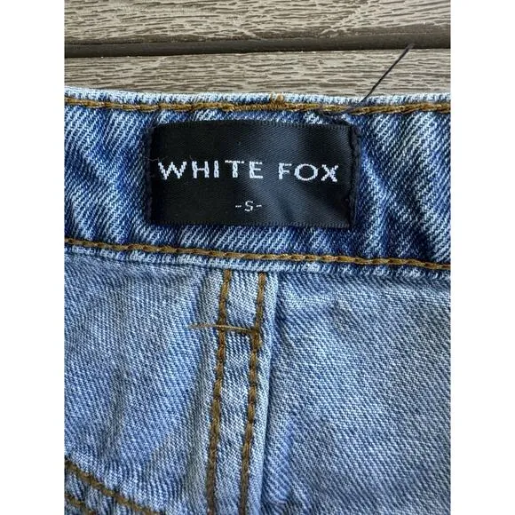 White Fox Denim Skirt Maxi Modest Small Blue Jean Western Vintage 90's Y2K