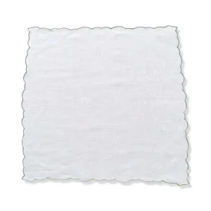 White Linen Scalloped Napkins