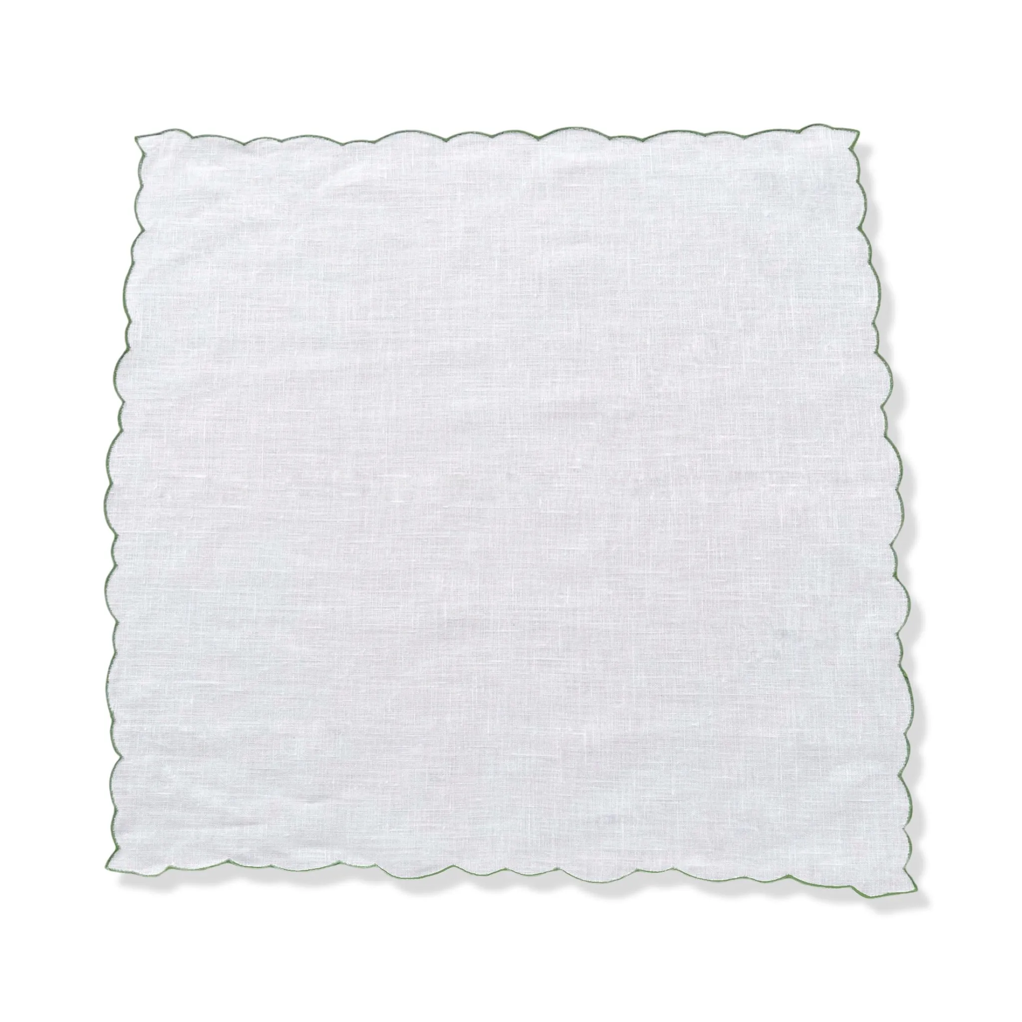 White Linen Scalloped Napkins
