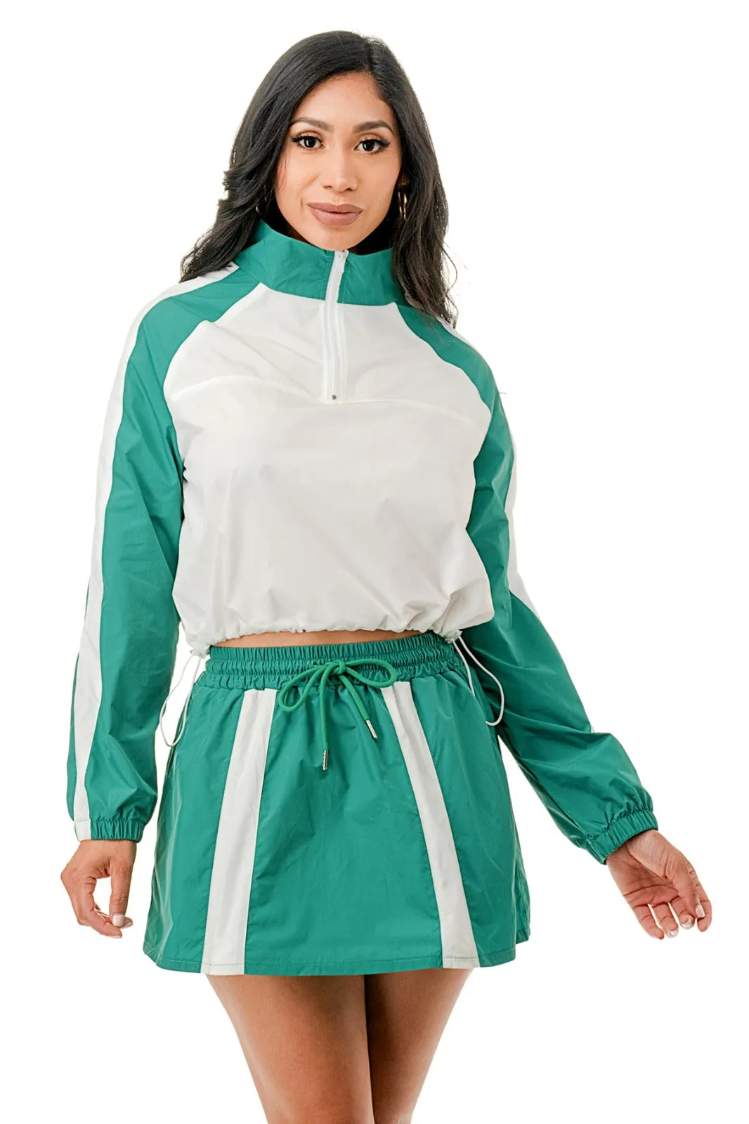 “Wimbledon” Windbreaker Skirt Set