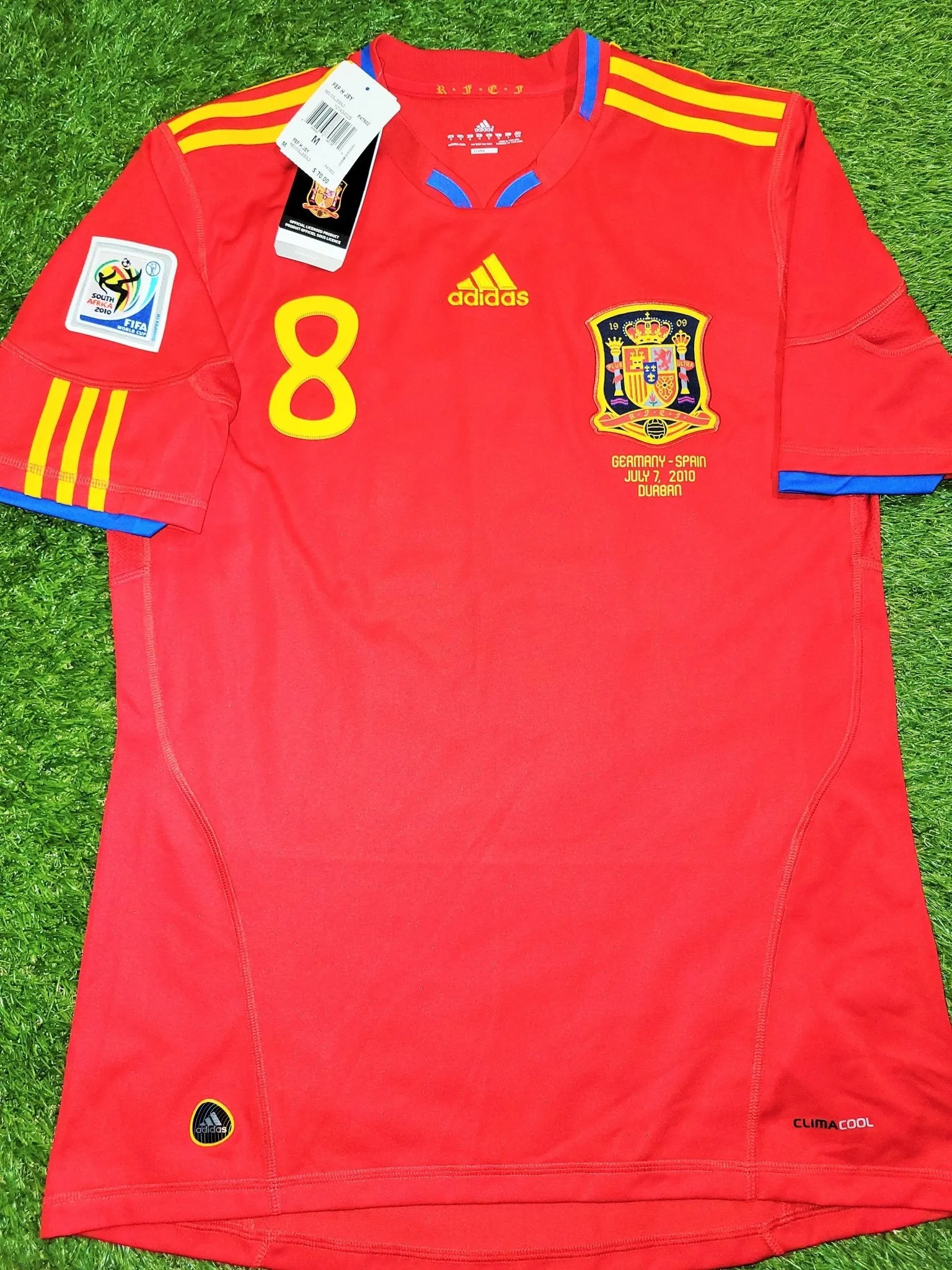 Xavi Spain 2010 WORLD CUP SEMI FINAL Jersey Espana Camiseta Shirt BNWT M SKU# P47902
