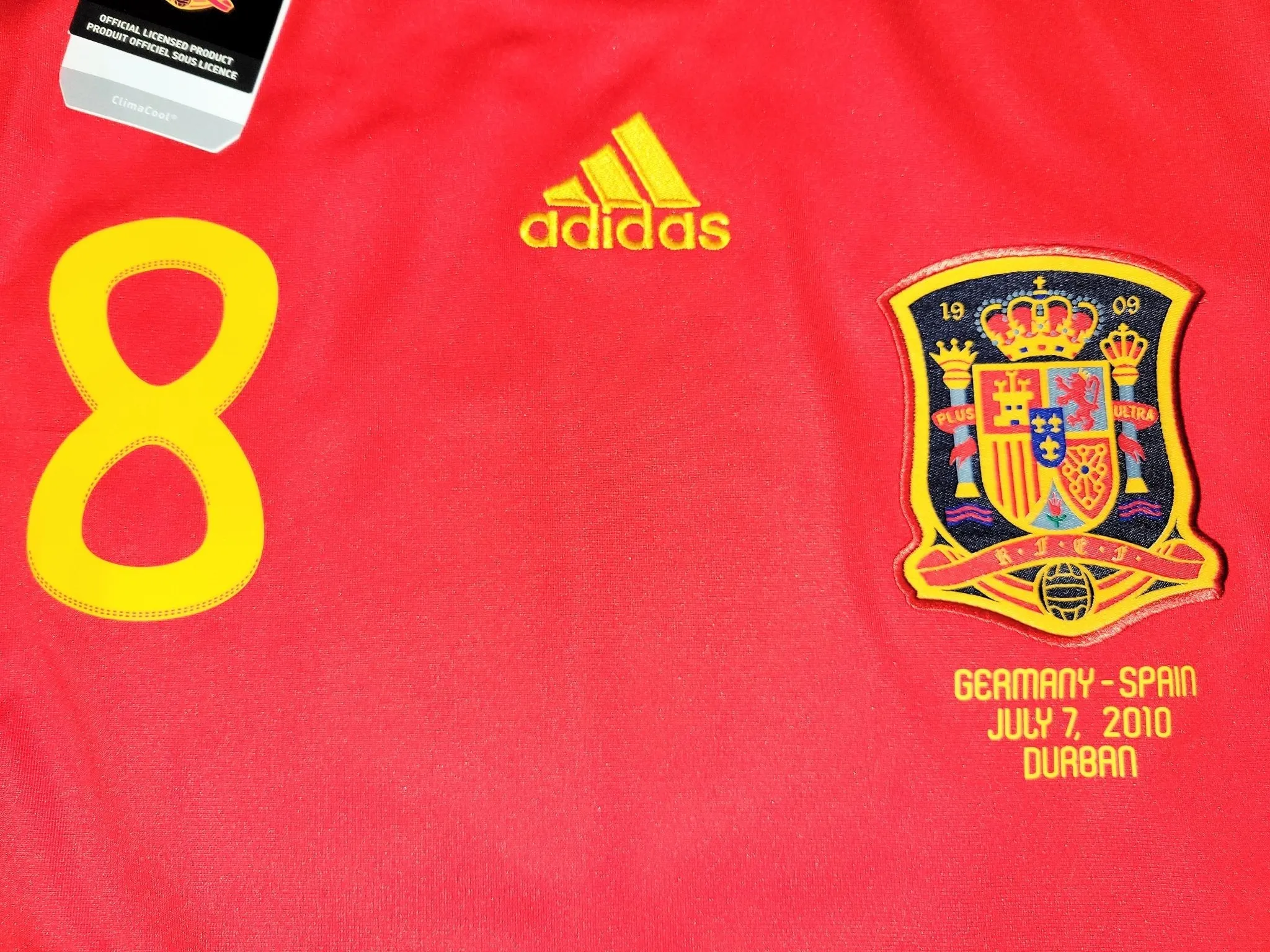 Xavi Spain 2010 WORLD CUP SEMI FINAL Jersey Espana Camiseta Shirt BNWT M SKU# P47902