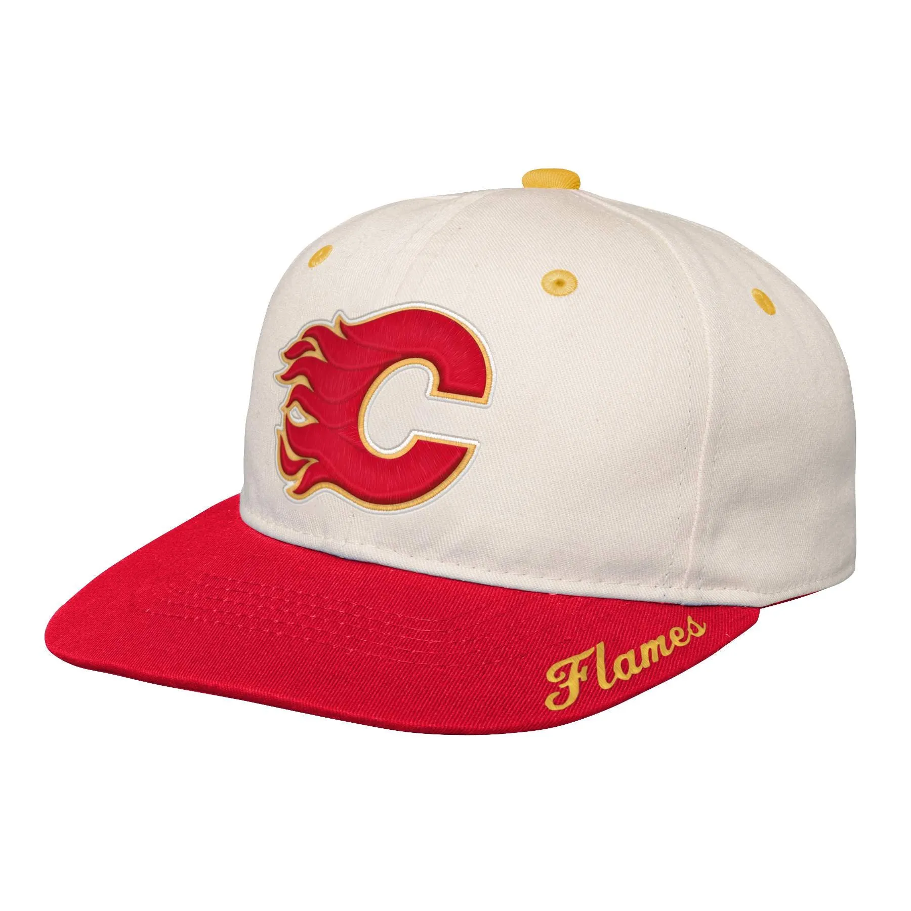 Youth Bone Crown Deadstock Flat Brim - Calgary Flames