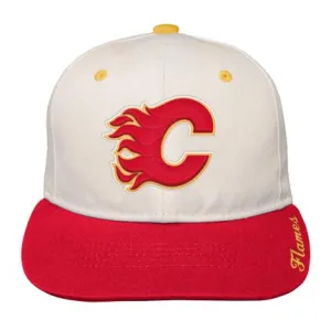 Youth Bone Crown Deadstock Flat Brim - Calgary Flames