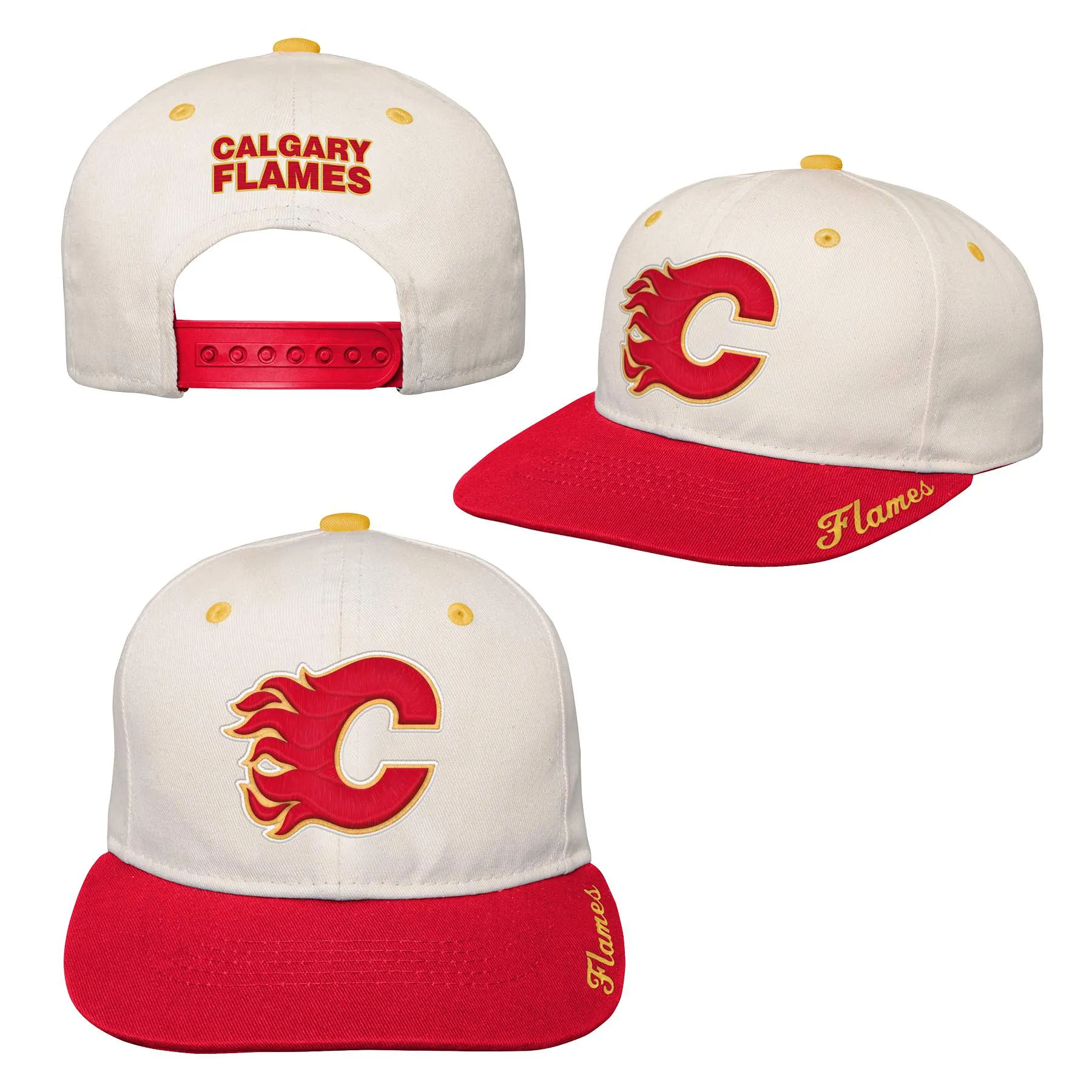Youth Bone Crown Deadstock Flat Brim - Calgary Flames