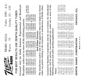 ZENITH-9S232