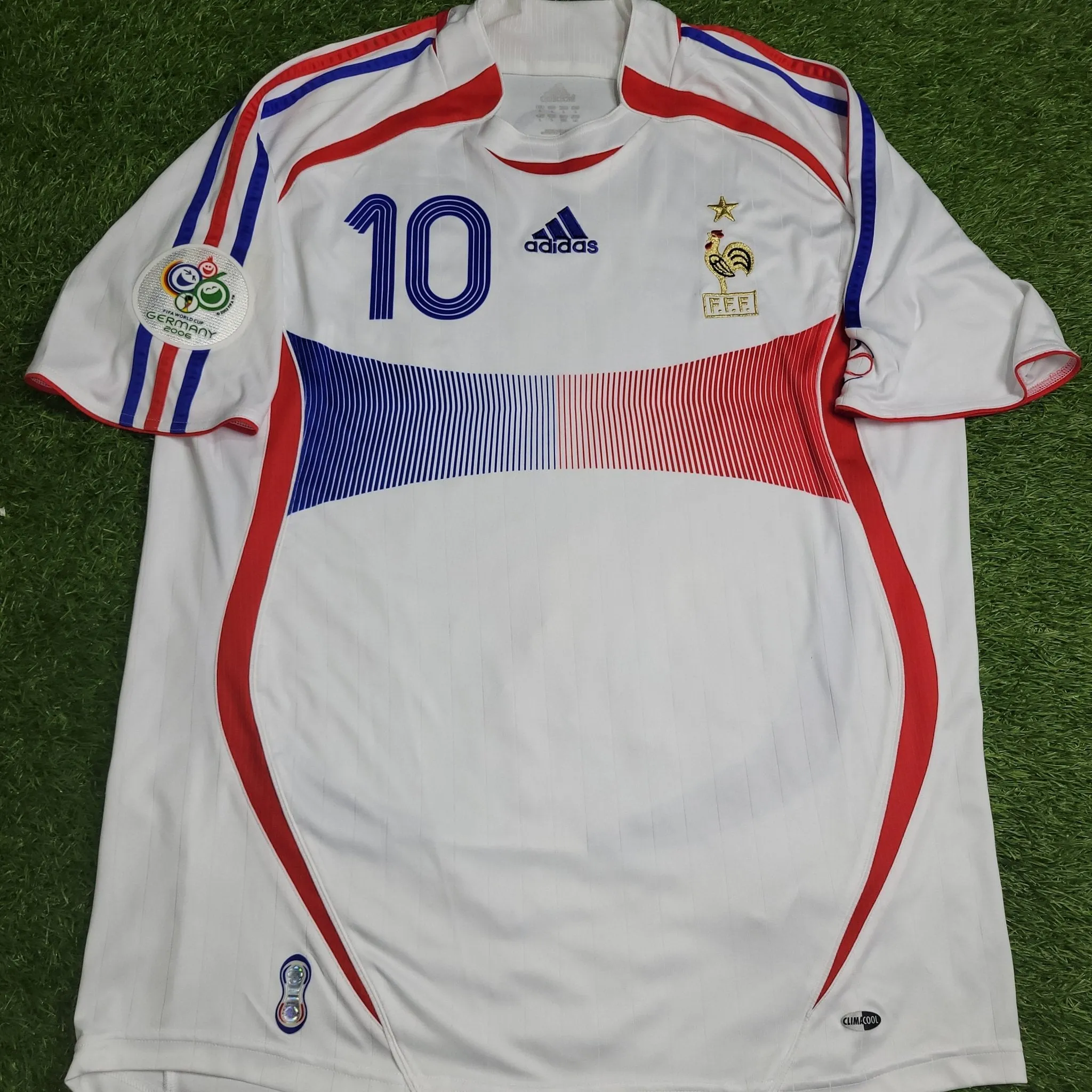 Zidane France 2006 WORLD CUP FINAL Away Soccer Jersey Shirt L SKU# 740125 AZB001