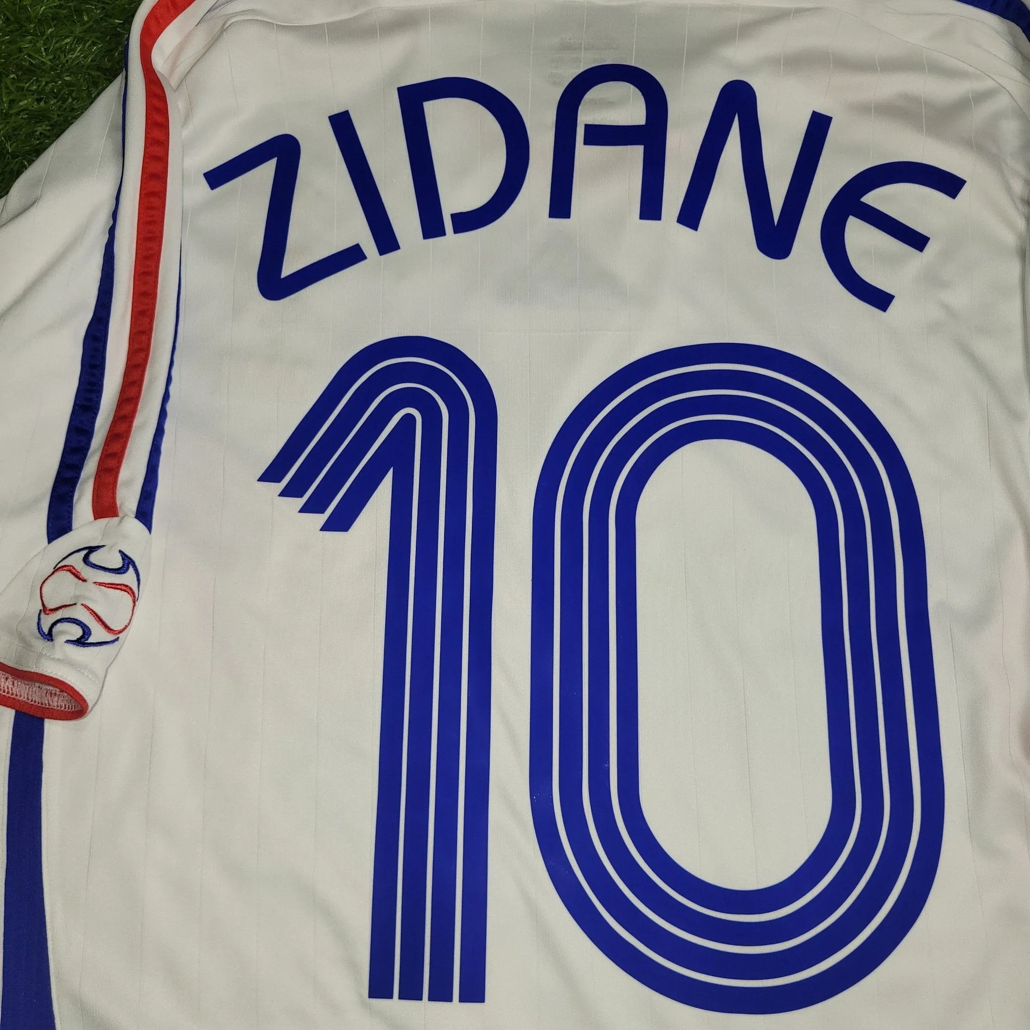 Zidane France 2006 WORLD CUP FINAL Away Soccer Jersey Shirt L SKU# 740125 AZB001