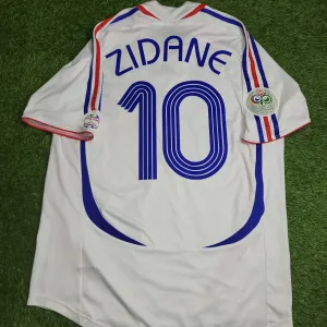 Zidane France 2006 WORLD CUP FINAL Away Soccer Jersey Shirt L SKU# 740125 AZB001