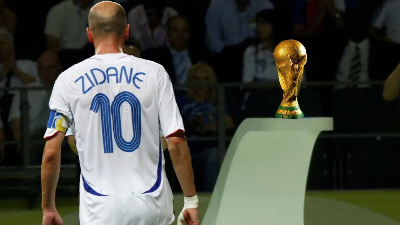 Zidane France 2006 WORLD CUP FINAL Away Soccer Jersey Shirt L SKU# 740125 AZB001