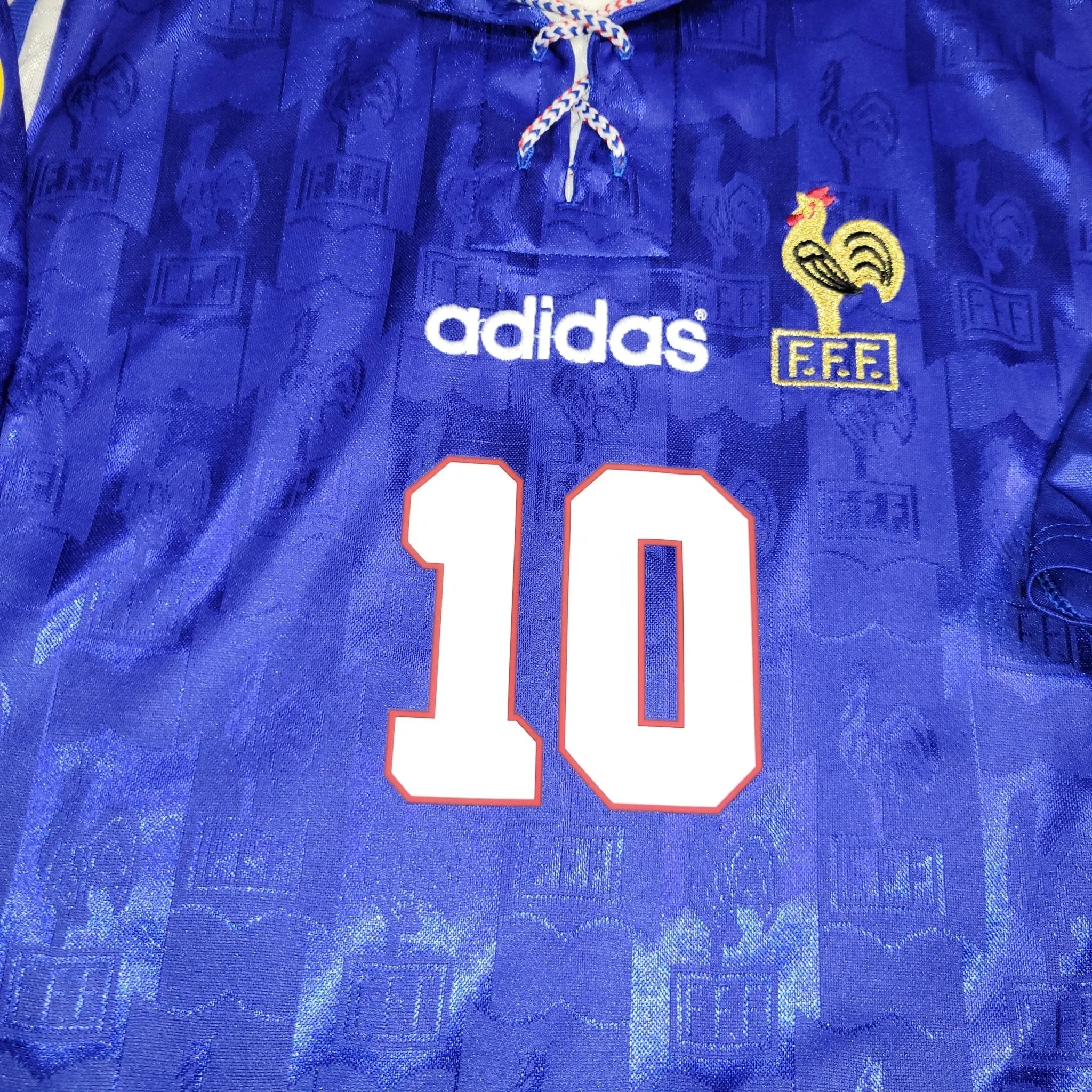 Zidane France Adidas 1996 EURO CUP Soccer Jersey Shirt XL