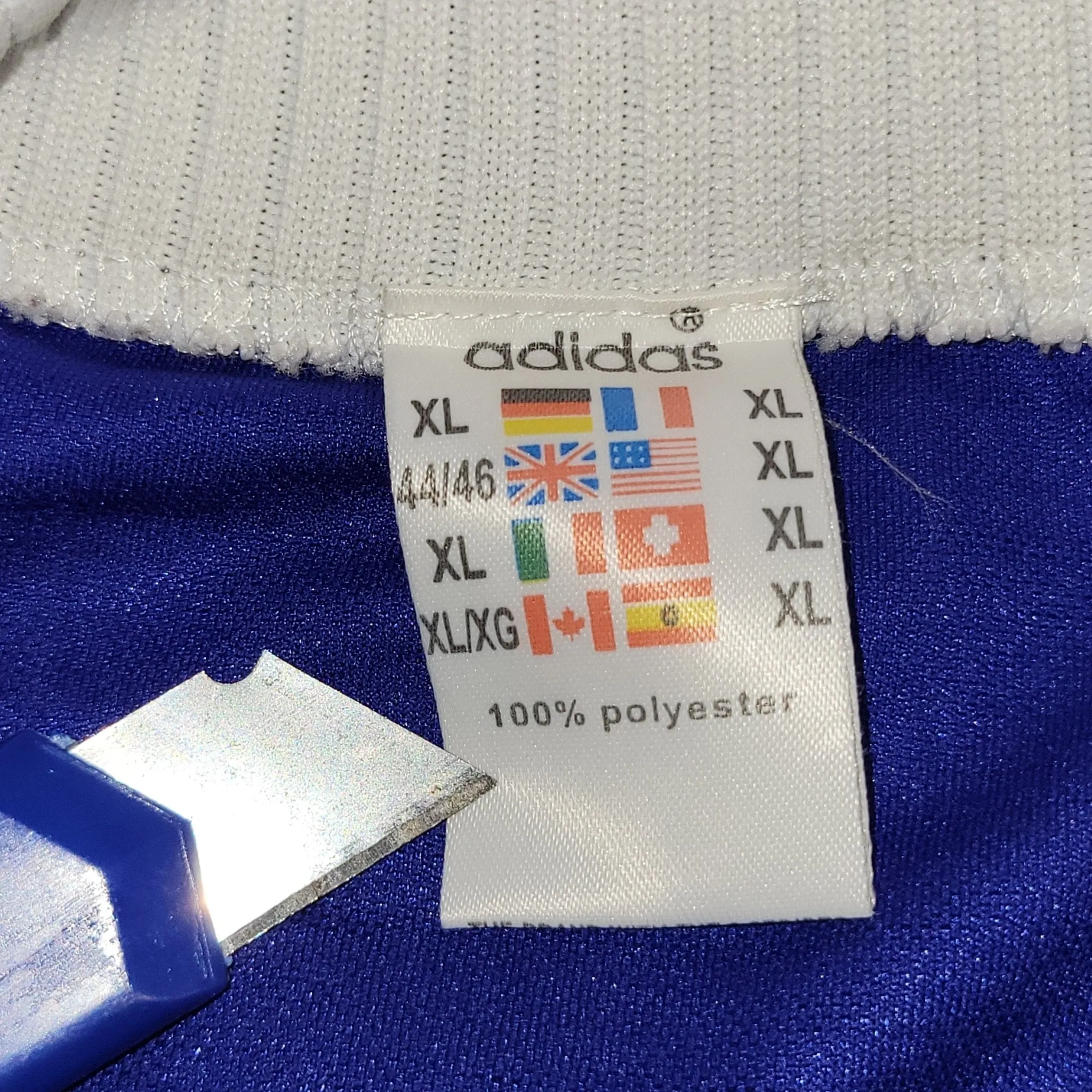 Zidane France Adidas 1996 EURO CUP Soccer Jersey Shirt XL